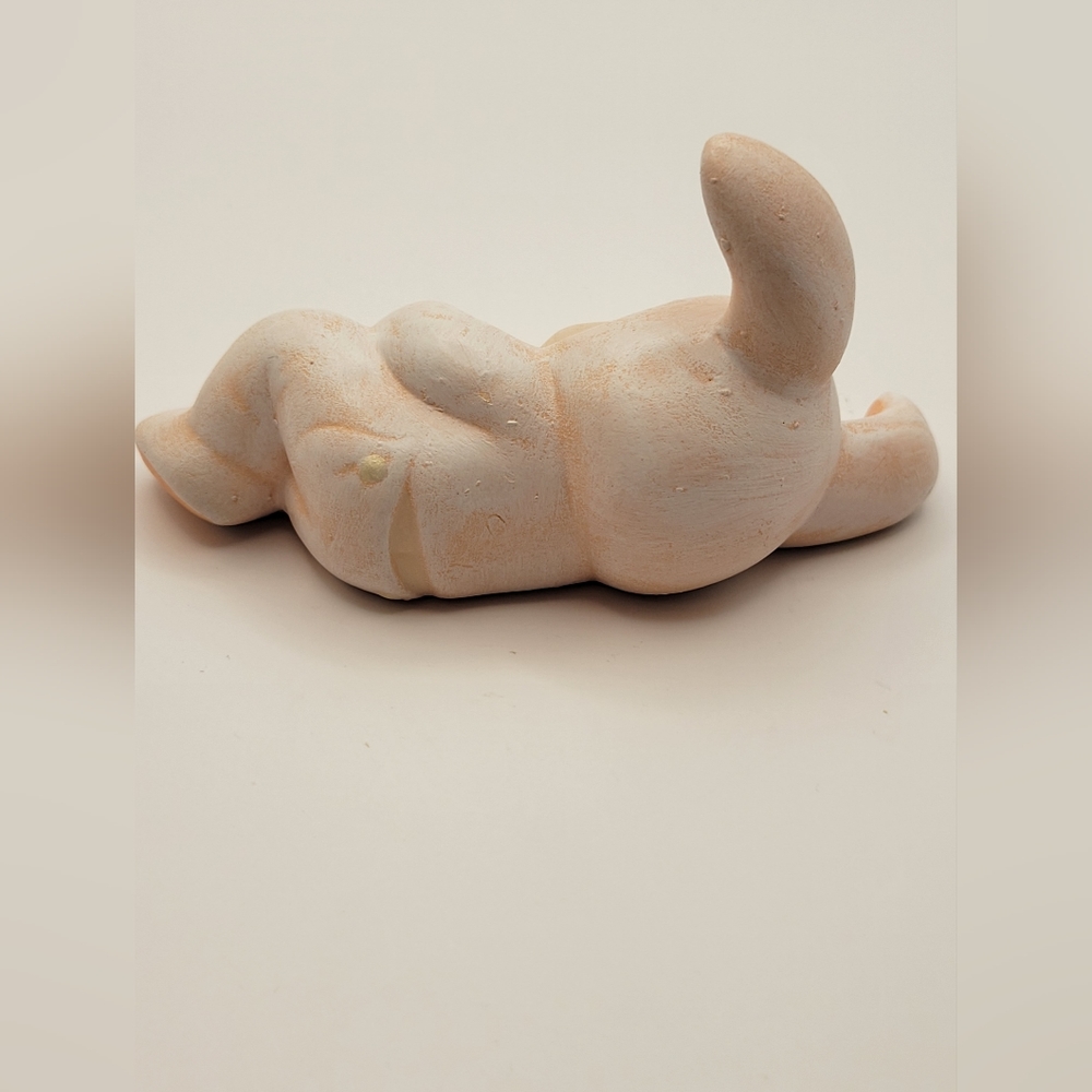 Vintage Handpainted Sleepy Bunny Baby Figurine. Marked CC. - Picture 5 of 7